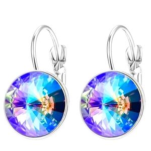 New light purples Zircon crystal earrings